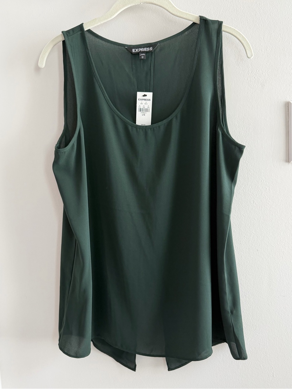 NWT Express Split Back Tank | Forest Green | L